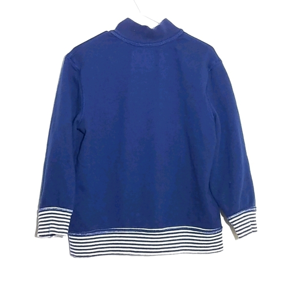 Genuine Kids Oshkosh Navy Stripe Sweater Jacket 4T - Picture 2 of 4